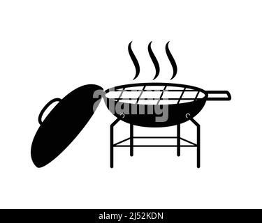 Illustration barbecue avec silhouette de style Vector Illustration de Vecteur