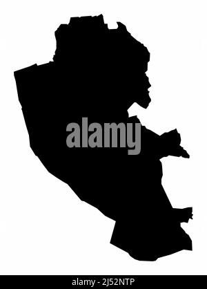 Liverpool ville, carte de silhouette isolée sur fond blanc, Angleterre Illustration de Vecteur