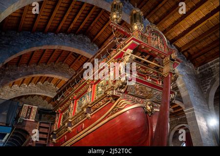 Barcelone, Espagne. Royal Galley navire dans le Musée maritime, construit dans les Drassanes Reals en 1568 Banque D'Images