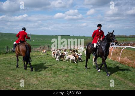 Huntmen and Hounds 19 avril 2022 Banque D'Images