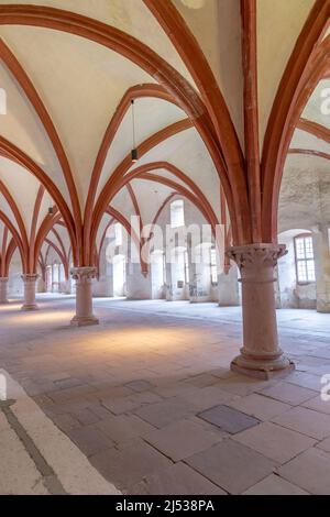 Eberbach, Allemagne - 29 décembre 2018 : dortoir de moines au monastère d'Eberbach en Allemagne. Banque D'Images