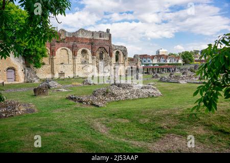 Les ruines de l'abbaye de Saint Augustin à Canterbury, Angleterre. Banque D'Images