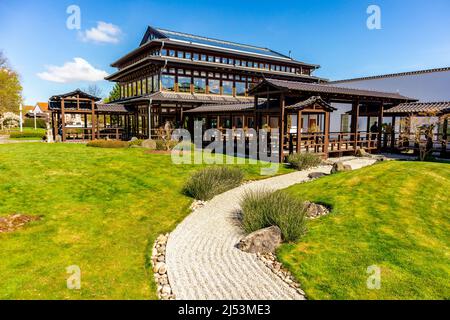 Voyage de découverte à l'extrême-Orient dans le jardin japonais de Bad Langensalza - Thuringe - Allemagne Banque D'Images