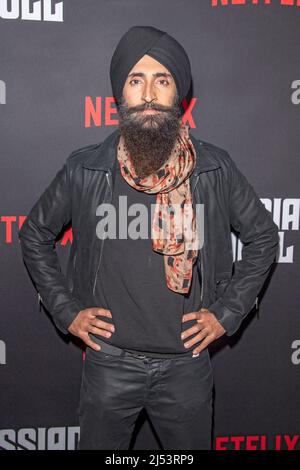 NEW YORK, NEW YORK - 19 AVRIL : Waris Ahluwalia participe à la première saison 2 de Netflix au Bowery Hotel le 19 avril 2022 à New York. Banque D'Images