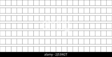Motif sans couture manuscrit carré. Modèle de papier vierge pour carnet scolaire. Page de manuscrit sur papier. Bloc-notes pour l'écriture de hiéroglyphes. Modifiable Illustration de Vecteur