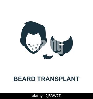 Icône de la barbe à plat. Signe d'élément coloré de la collection de transplantation. Affiche plate Beard Transplant Icon pour le web design, les infographies et Illustration de Vecteur