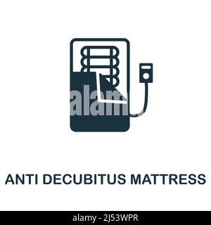 Icône de matelas anti-Decubitus. Monochrome simple anti Decubitus matelas icône pour modèles, web design et infographics Illustration de Vecteur