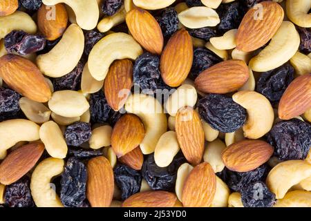 Vue de dessus de Trail mix, gros plan Banque D'Images