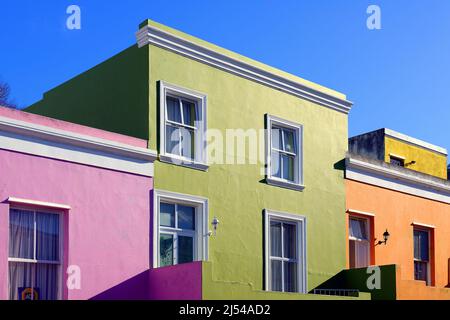 Maisons colorées du quartier malais Bo Kaap, Afrique du Sud, Capetown Banque D'Images