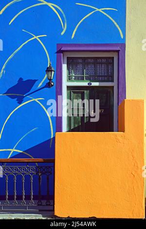 Maisons colorées du quartier malais Bo Kaap, Afrique du Sud, Capetown Banque D'Images