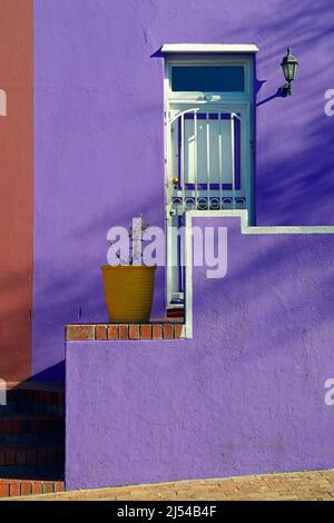 Maisons colorées du quartier malais Bo Kaap, Afrique du Sud, Capetown Banque D'Images