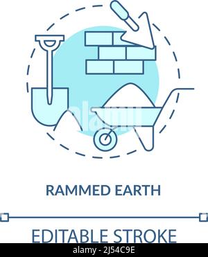 Icône de concept turquoise terre rammed Illustration de Vecteur