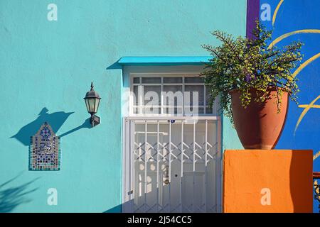 Maisons colorées du quartier malais Bo Kaap, Afrique du Sud, Capetown Banque D'Images