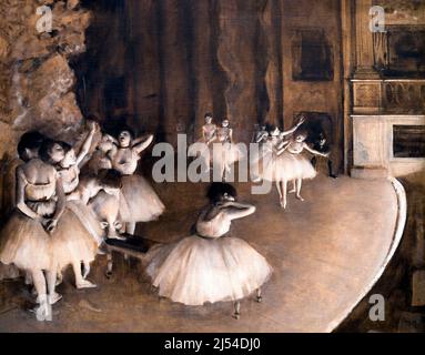 Ballet Rehearsal on Stage, Repetition d'un ballet sur la scène, Edgar Degas, 1874, Musée d'Orsay, Paris, France, Europe Banque D'Images
