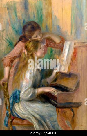 Girls at the Piano, jeunes filles au Piano, Pierre-Auguste Renoir, vers 1892, Musée de l'Orangerie, Paris, France, Europe Banque D'Images