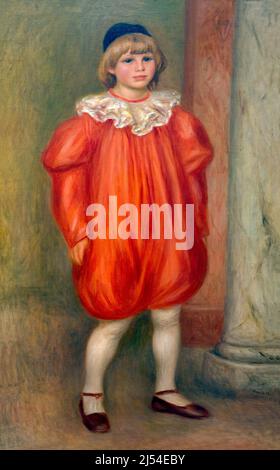 Claude Renoir comme clown, Claude Renoir dans un costume de clown, Claude Renoir en Clown, Pierre-Auguste Renoir, 1909, Musée de l'Orangerie, Paris, France, Banque D'Images