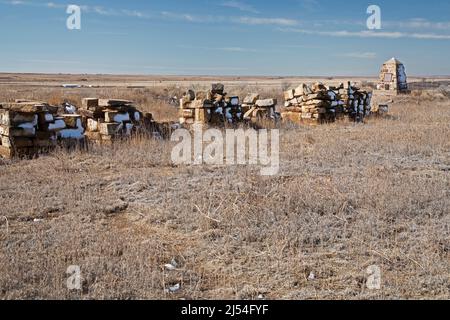 Lamar, Colorado - le site de Bent's New fort, un fort historique et un poste de commerce sur le sentier de Santa Fe. William Bent construit le fort en 1849 après son o Banque D'Images