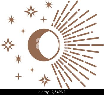 Symbole occulte de la phase lunaire. Alchimie signe cosmique Illustration de Vecteur