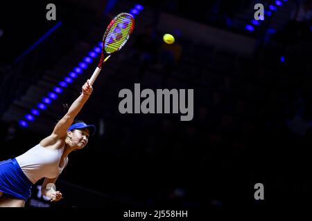 Stuttgart, Allemagne. 20th avril 2022. Tennis: WTA Tour - Stuttgart, célibataires, femmes, Round de 16, Swiatek (Pologne) - Lys (Allemagne). EVA Lys en action. Crédit : Tom Weller/dpa/Alay Live News Banque D'Images