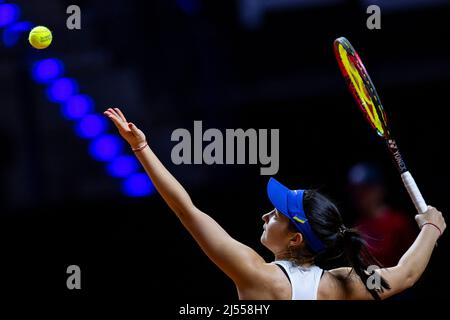 Stuttgart, Allemagne. 20th avril 2022. Tennis: WTA Tour - Stuttgart, célibataires, femmes, Round de 16, Swiatek (Pologne) - Lys (Allemagne). EVA Lys en action. Crédit : Tom Weller/dpa/Alay Live News Banque D'Images