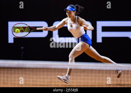 Stuttgart, Allemagne. 20th avril 2022. Tennis: WTA Tour - Stuttgart, célibataires, femmes, Round de 16, Swiatek (Pologne) - Lys (Allemagne). EVA Lys en action. Crédit : Tom Weller/dpa/Alay Live News Banque D'Images