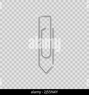 Jeu de clips. Fixation réaliste de trombones. Classeur métallique de bureau avec ombre Illustration de Vecteur