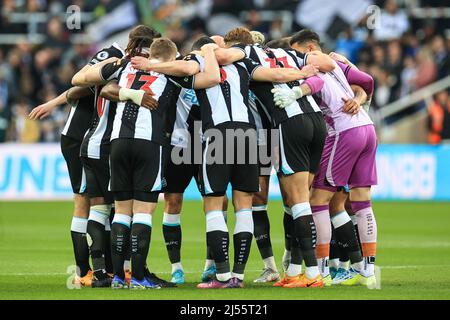 Newcastle United lors d'un caucus avant le match Banque D'Images