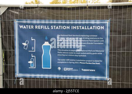 Signalisation pour station de remplissage d'eau, Washington, DC, Etats-Unis Banque D'Images