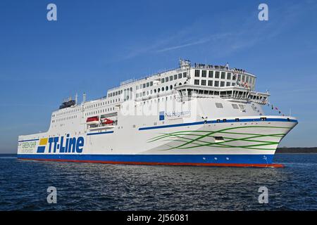 Nouvel appel de TT-Lines NILS HOLGERSSON au port de Lübeck-Travemünde Banque D'Images