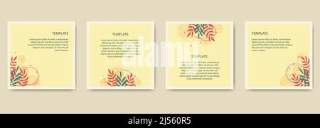 Modèles abstraits carrés à motif fleuri tendance Illustration de Vecteur