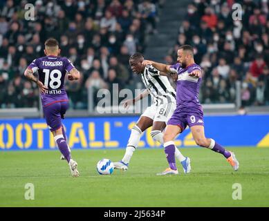 Turin, Italie. 20th avril 2022. -ju28 au cours de la coupe italienne, Coppa Italia, demi-finale 2nd match de football entre Juventus FC et ACF Fiorentina le 20 avril 2022 au stade Allianz à Turin, Italie crédit: Independent photo Agency/Alay Live News Banque D'Images