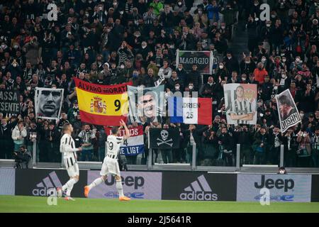 Turin, Italie, le 20 avril 2022, pendant la coupe italienne, Coppa Italia, demi-finale 2nd match de football entre Juventus FC et ACF Fiorentina le 20 avril 2022 au stade Allianz à Turin, Italie - photo Nderim Kacili / DPPI Banque D'Images