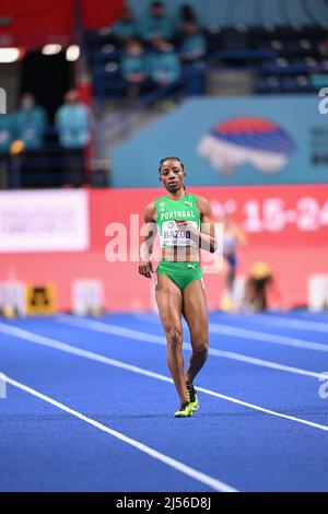 Lorene Dorcas Bazolo participe aux Championnats du monde en salle de Belgrade 2022 dans les 60 mètres. Banque D'Images