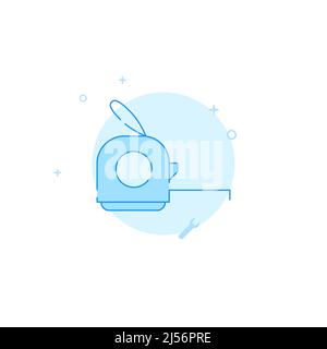 Icône de vecteur de roulette de mesure. Illustration plate. Style de ligne pleine. Conception monochrome bleue. Contour modifiable. Régler l'épaisseur de ligne. Illustration de Vecteur