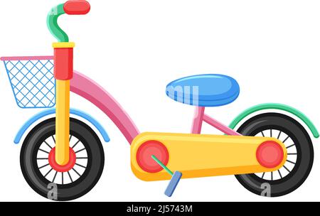 Adorable jouet vélo pour enfants sur fond blanc Illustration de Vecteur