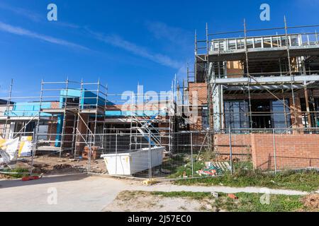 Maisons australiennes en cours de construction à Canberra, à Denman Prospect une nouvelle banlieue en cours de création, Canberra, ACT, Australie Banque D'Images