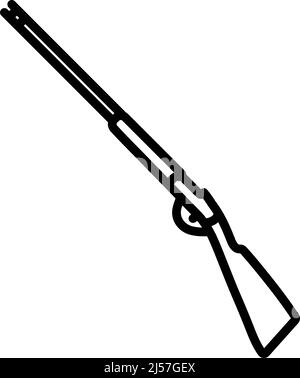 Icône du pistolet de chasse. Contour en gras avec largeur de contour modifiable. Illustration vectorielle. Illustration de Vecteur