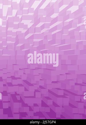 Illustration des cubes de violet dégradé 3D pour un arrière-plan abstrait Banque D'Images