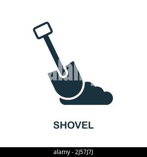 Icône pelle. Icône Shovel simple monochrome pour modèles, conception Web et infographies Illustration de Vecteur