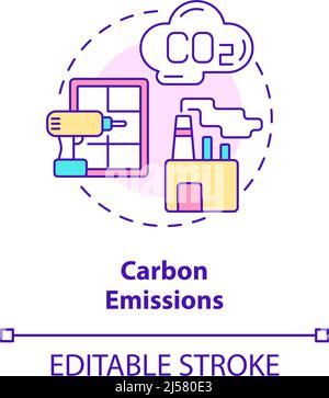 Icône de concept d'émissions de carbone Illustration de Vecteur