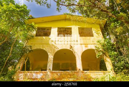 Ancien salon Rotary abandonné dans la forêt nationale d'El Yunque Banque D'Images