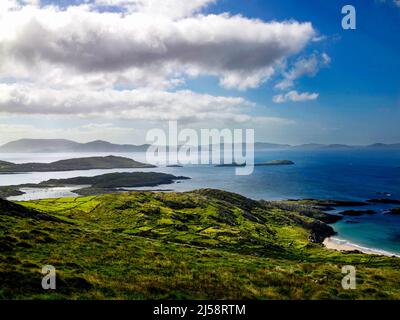 La baie de Derrynane, Ring of Kerry, comté de Kerry, Irlande Banque D'Images