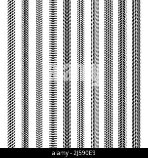 Les voies des pneus aux coins arrondis définissent des lignes Illustration de Vecteur