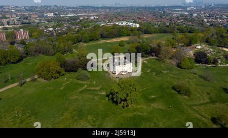 Vue aérienne de la résidence au parc de Beckenham place, Lewisham Banque D'Images