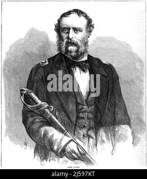 Portrait de Samuel Francis du Pont, contre-amiral de la marine de l'Union pendant la guerre civile américaine. illustration du siècle 19th Banque D'Images