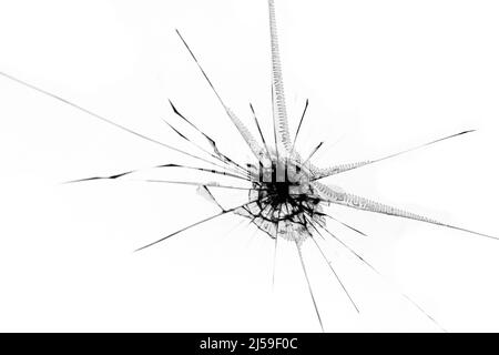 La texture des fissures sur la vitre de protection contre les chocs. Écran de smartphone cassé Banque D'Images