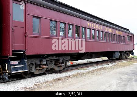 Waterloo Central Railway Heritage wagon de voyageurs. St. Jacobs Ontario Canada. Banque D'Images