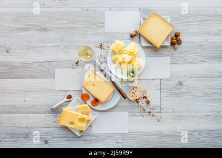 Goûté le fromage suisse et de l'alimentation pour le brunch ou apperitive instant Banque D'Images