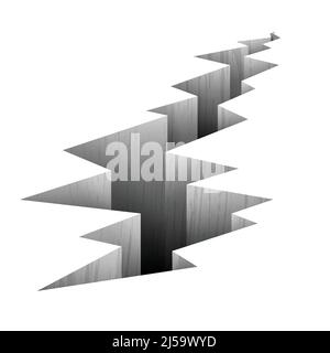 Fissure de la ligne de défaut dans l'illustration du vecteur de masse. Fissure dans le sol après le tremblement de terre, fissure sur la surface Illustration de Vecteur