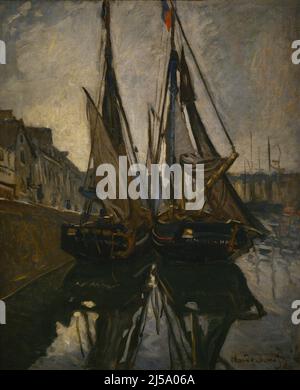 Claude Monet (1840-1926). Peintre impressionniste français. Bateaux, 1868. Huile sur toile. Musée Calouste Gulbenkian. Lisbonne. Portugal. Banque D'Images